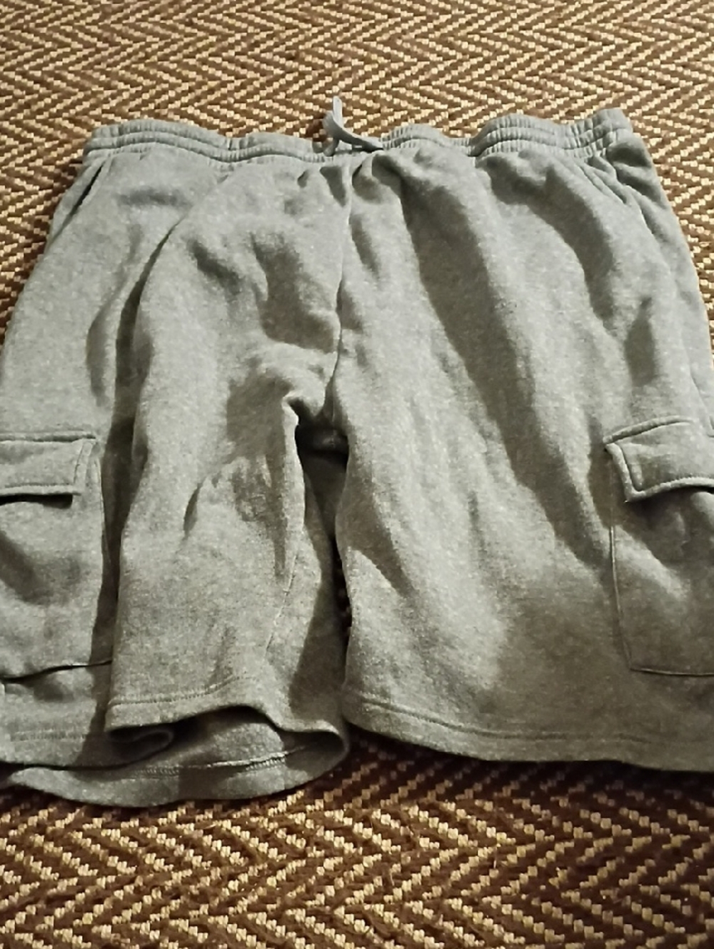 Men's Gray Cargo Shorts with Elastic Waist
